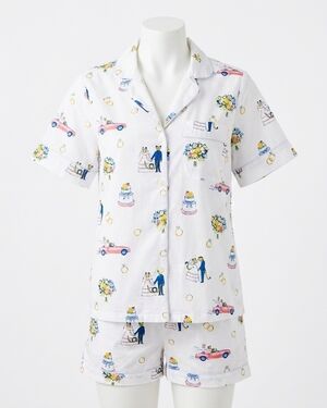 NEW PRINTFRESH short pajama set in happily ever after - cloud